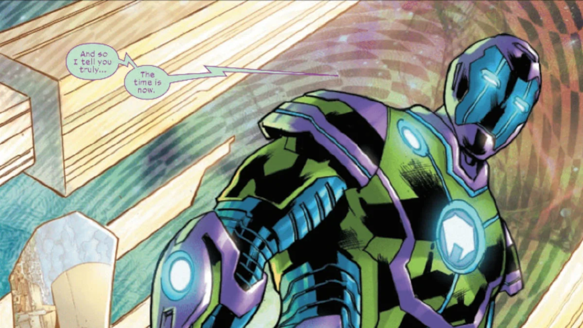 Kang in his Iron Man armor in 'Ultimate Invasion'