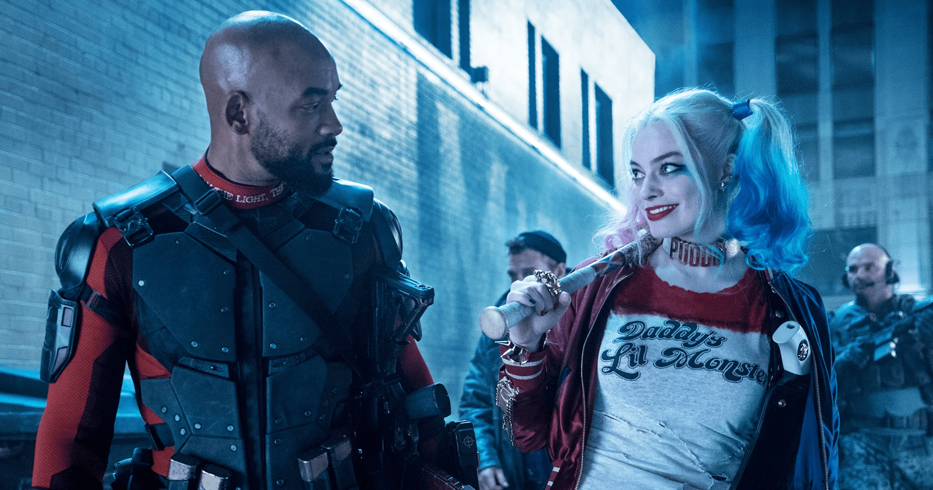 Will Smith and Margot Robbie as Deadshot and Harley Quinn, Suicide Squad (2016)